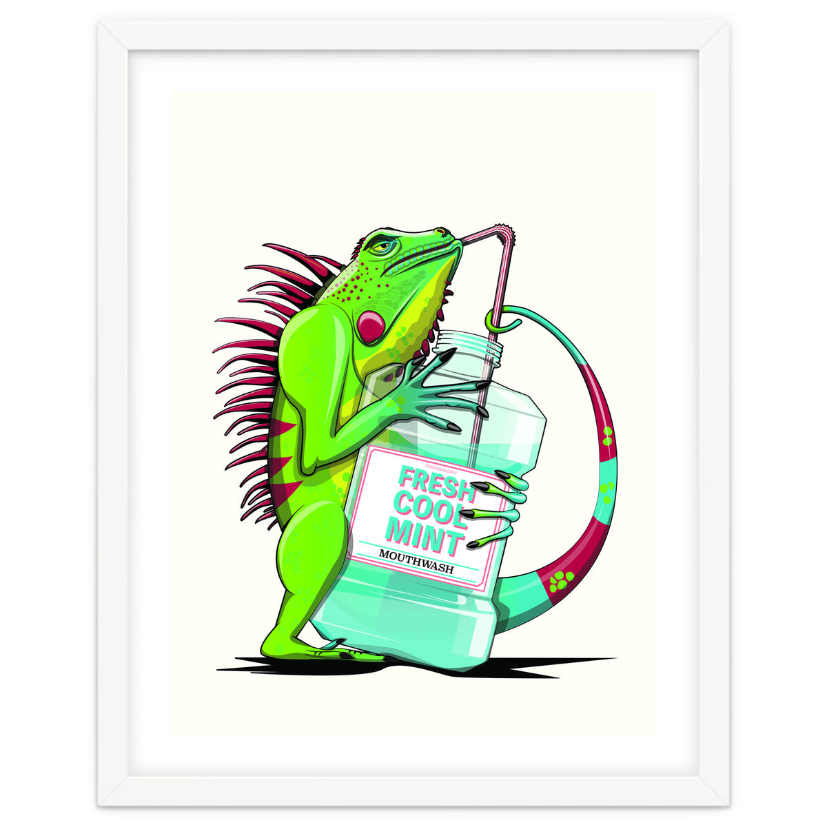Iguana using Mouthwash, Funny bathroom humour