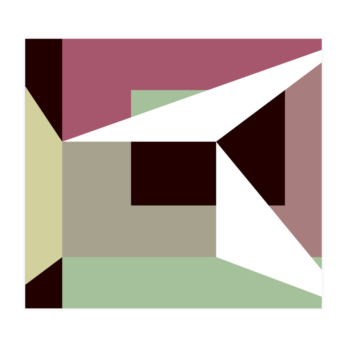 Geometric Shapes No. 26 - green & purple (Print Only)