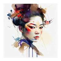 Watercolor Modern Geisha #1 (Print Only)