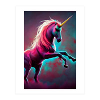 Dark Rainbow Gothic Unicorn AI created digital art (Print Only)