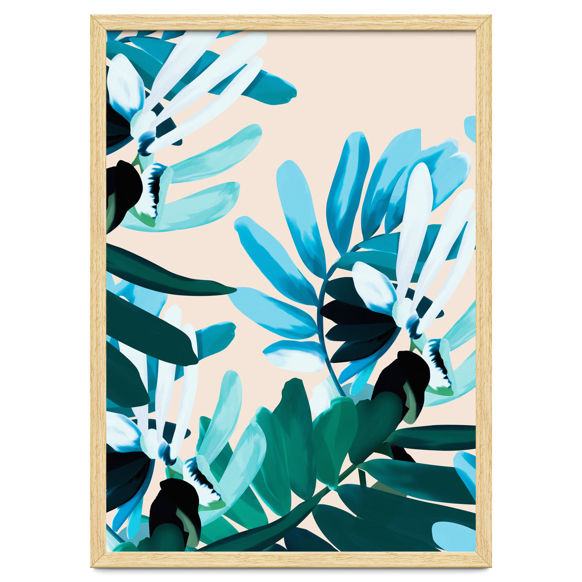 Large bluish botanical leaves