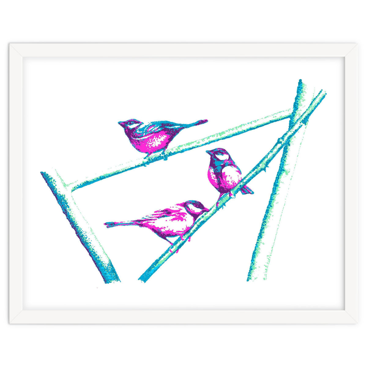 Garden Birds On A Branch