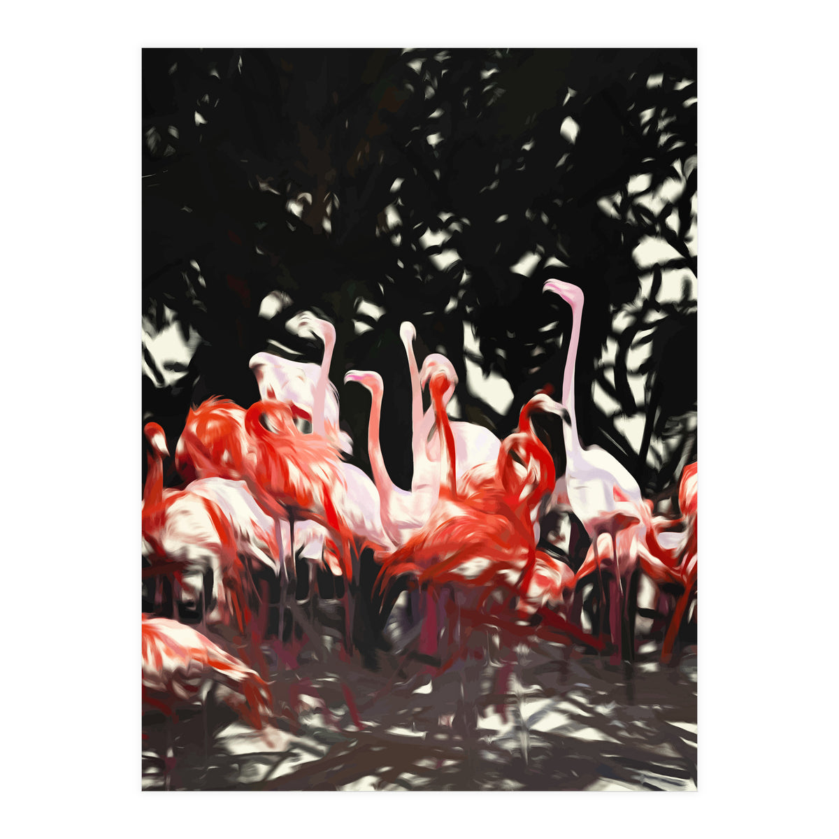 Flamingoes Under The Banyan Tree (Print Only)