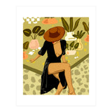 Make it Worth Their While, High Fashion Brown Woman Illustration, Plant Lady Little Black Dress (Print Only) thumbnail
