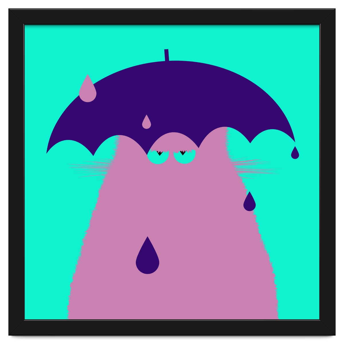Lilac Cat With Umbrella