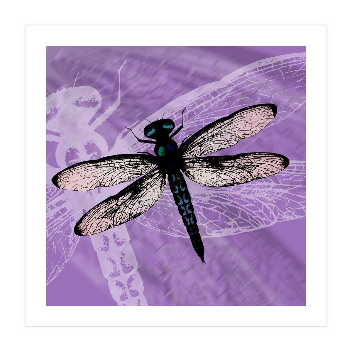 Blue dragonfly vector (Print Only)