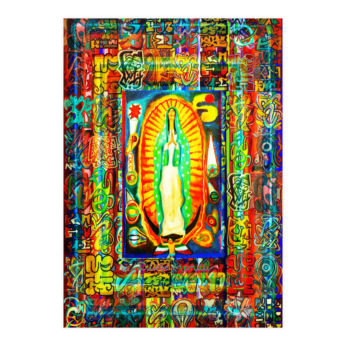 Graffiti Digital 2022 334 and Virgin of Guadalupe (Print Only)