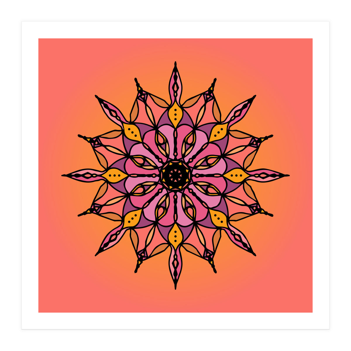 SUNSET CORAL MANDALA (Print Only)