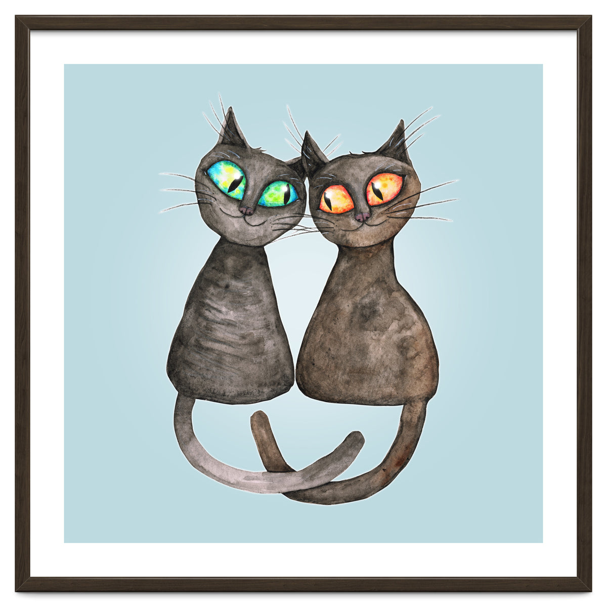 Two cute loving cats