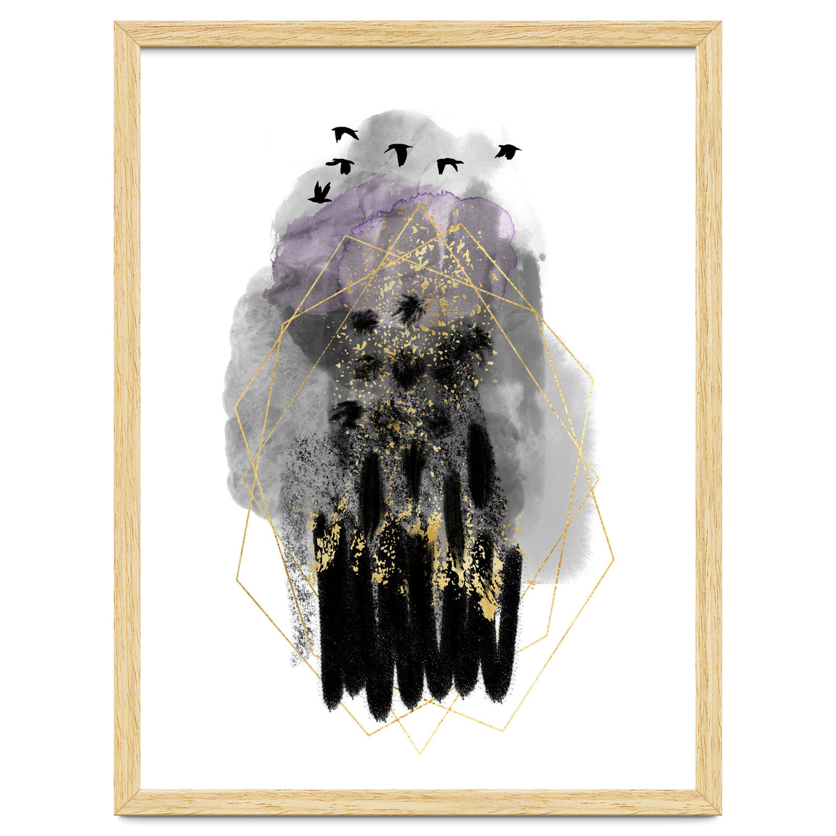 Abstract watercolour calm before the storm