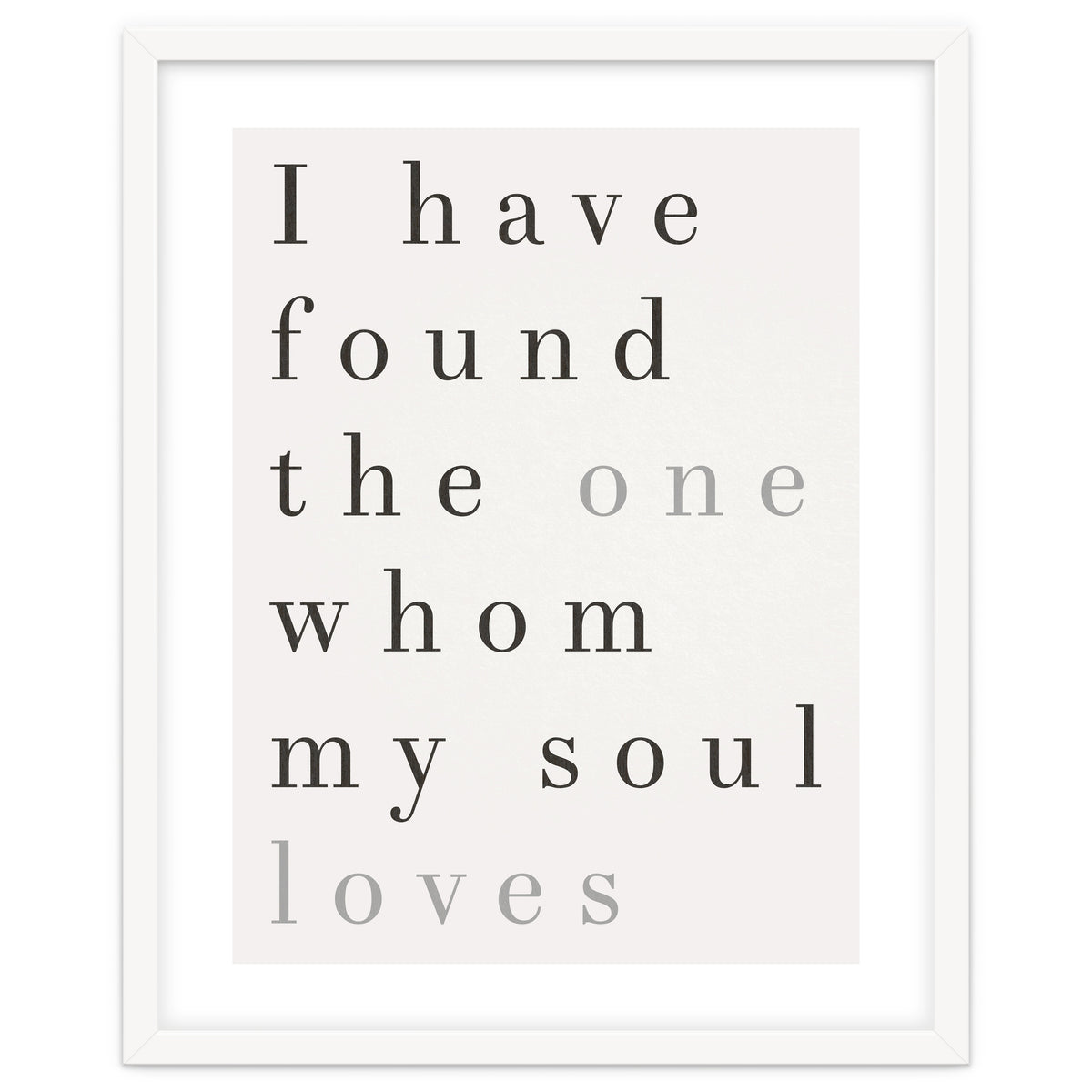 The One My Soul Loves, White