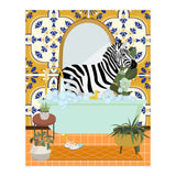 Zebra Bathing in Moroccan Style Bathroom (Print Only) thumbnail