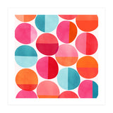 Mid Century Pink and Orange Dots (Print Only) thumbnail