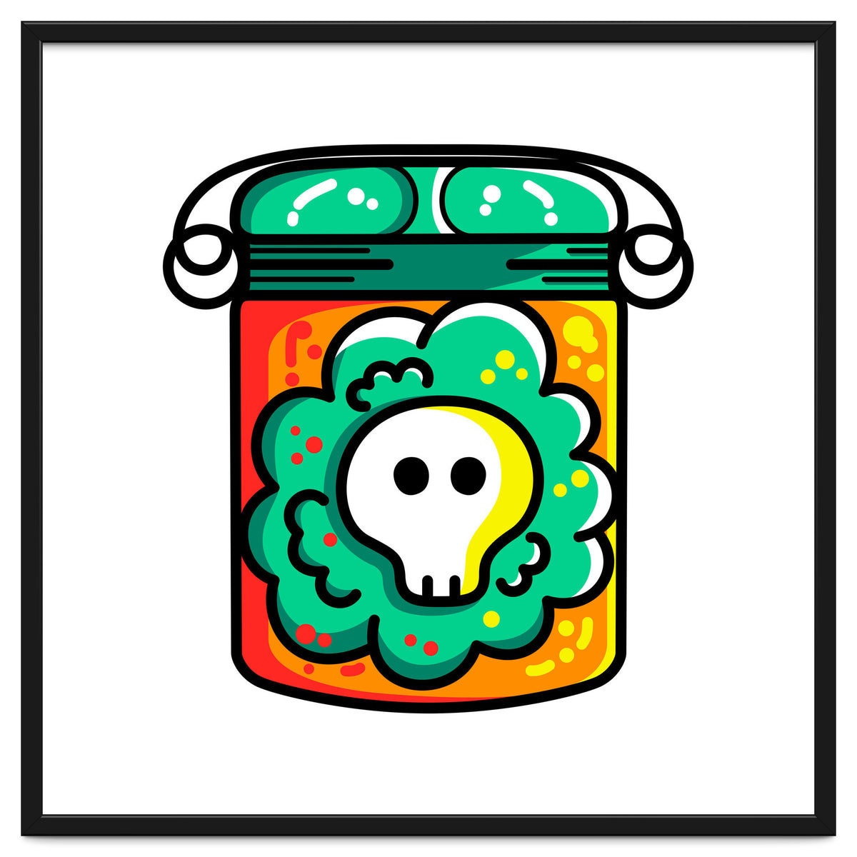 Kawaii Cute Skull In A Jar