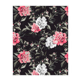 Floral pink - black & white dark (Print Only) thumbnail
