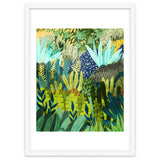 Wild Jungle Painting, Forest Dark Botanical Nature, Plants Tropical Eclectic Modern Illustration thumbnail