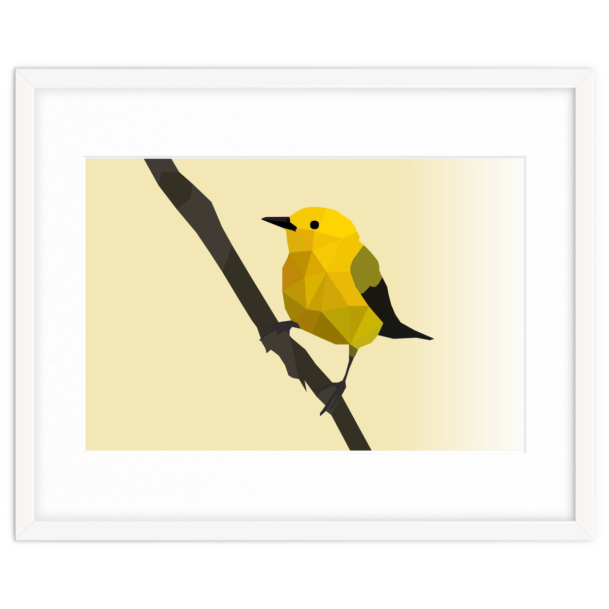 Prothonotary Warbler Low Poly Art