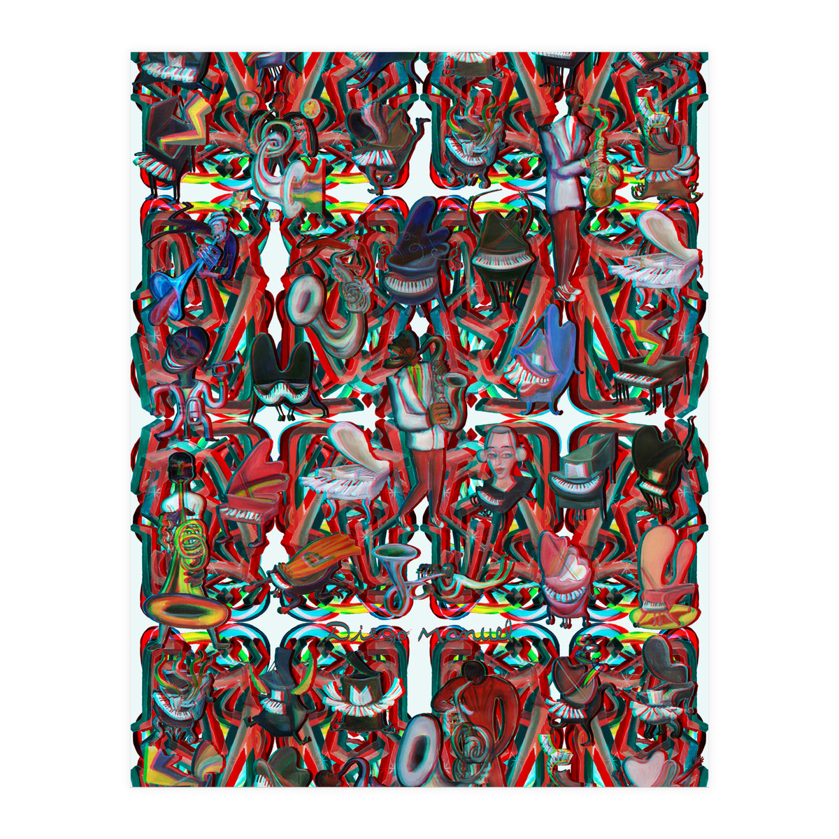 Formas 14 34 3d And Pianos 6 (Print Only)