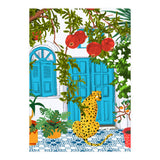 Cheetah Home, Morocco Architecture Illustration, Greece Cats Tropical Urban Jungle Pomegranate  (Print Only) thumbnail