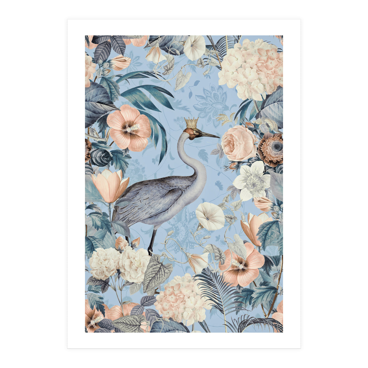 Crane King Blue Cream (Print Only)
