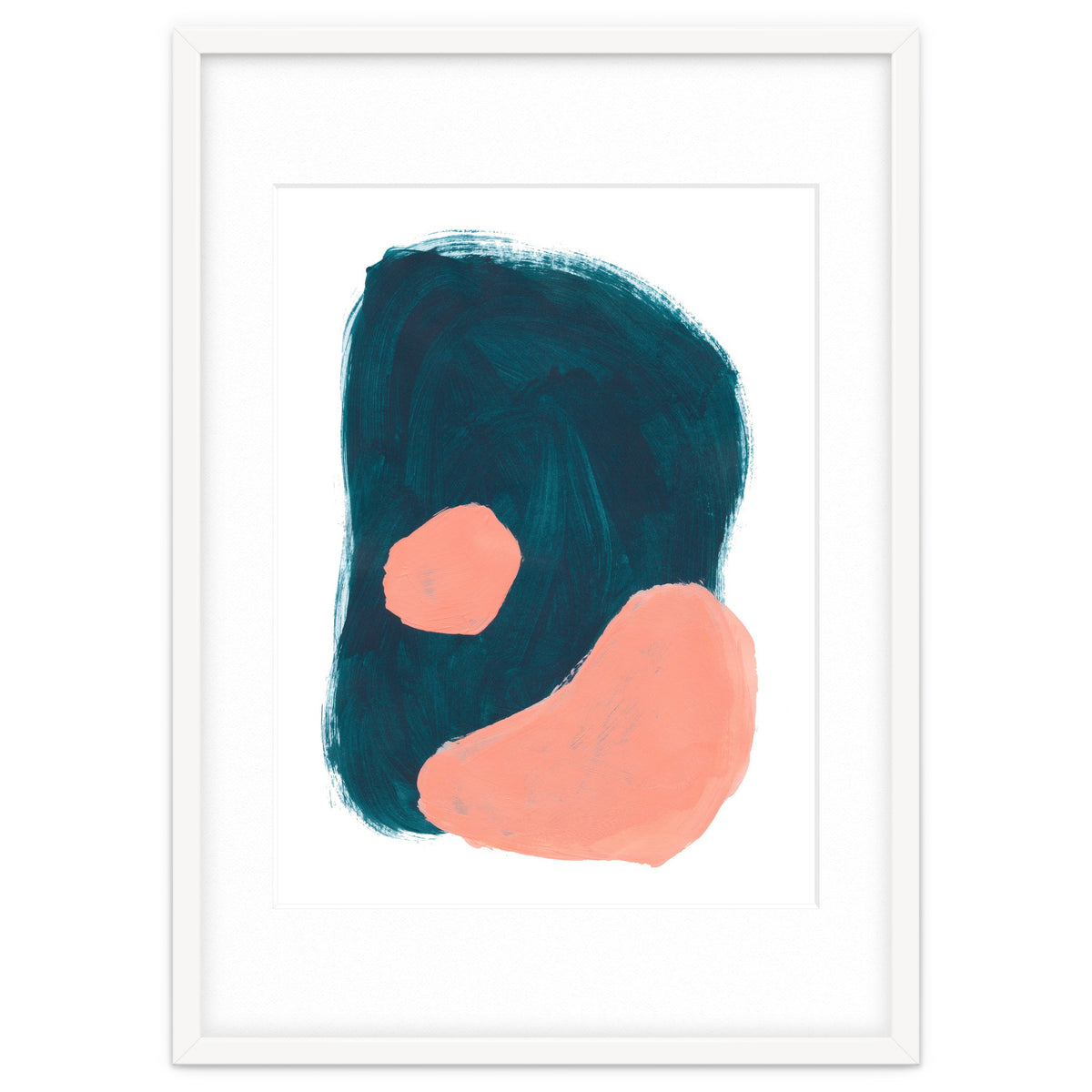 Teal Blob Salmon Bubbles