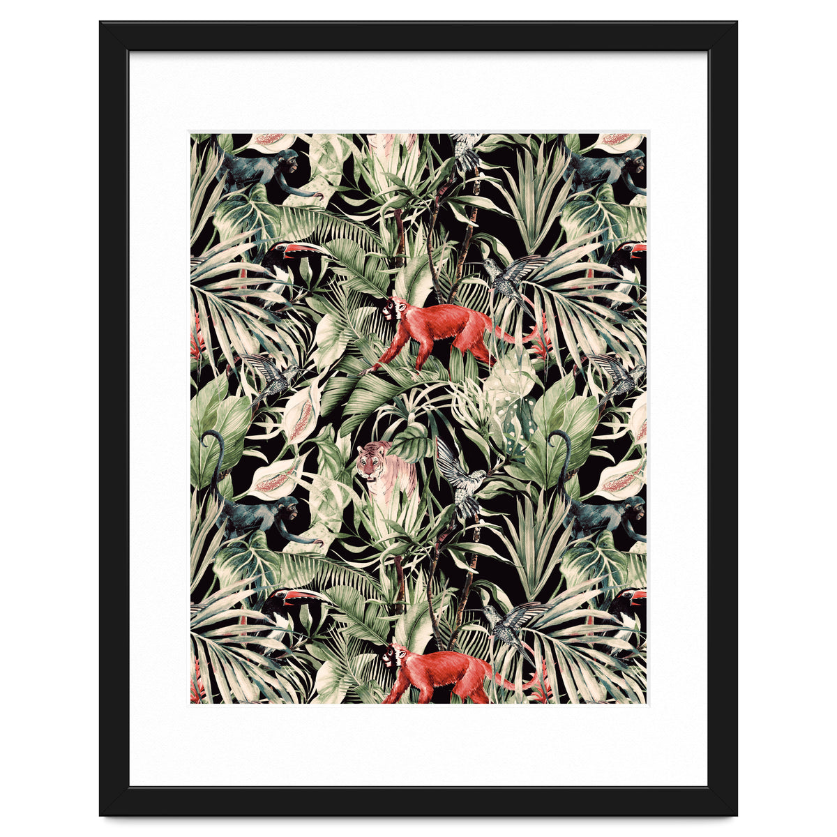 Animals In The Dark Of The Jungle