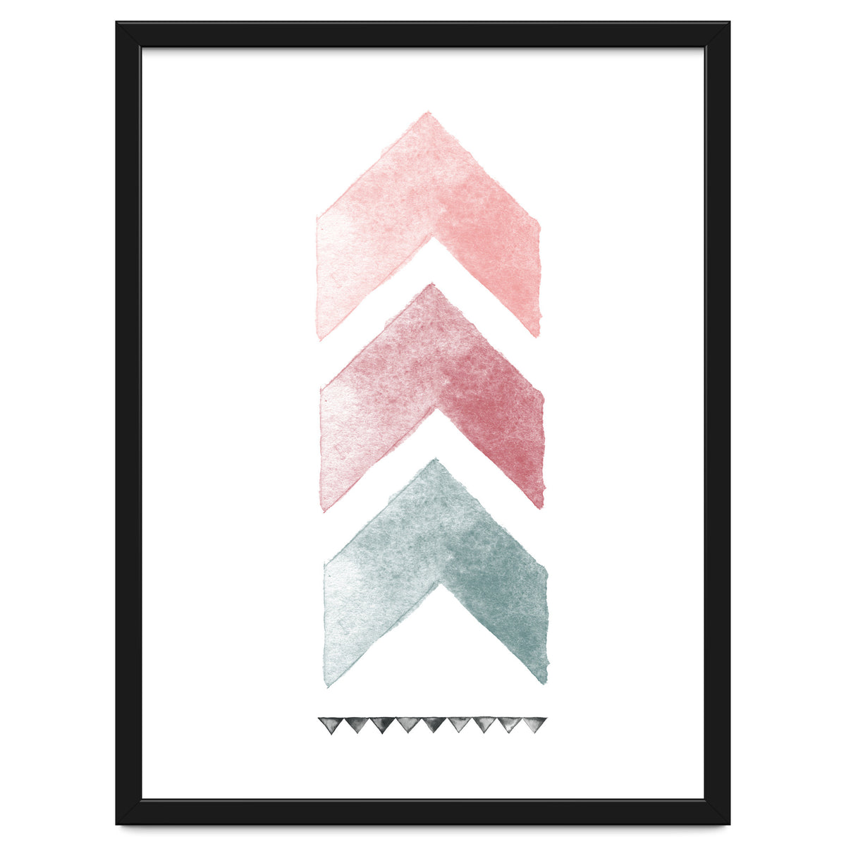 Pink And Blue Watercolor Chevron