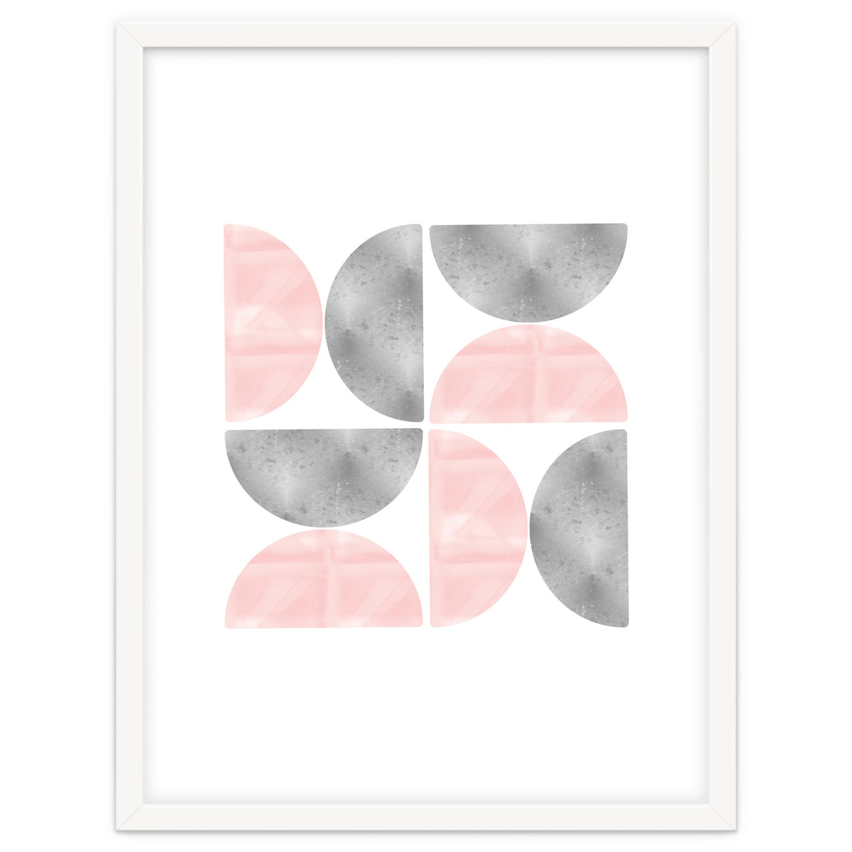 Half Moon Blush And Grey Abstract