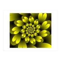 Yellow Floral Satin Wallpaper (Print Only)