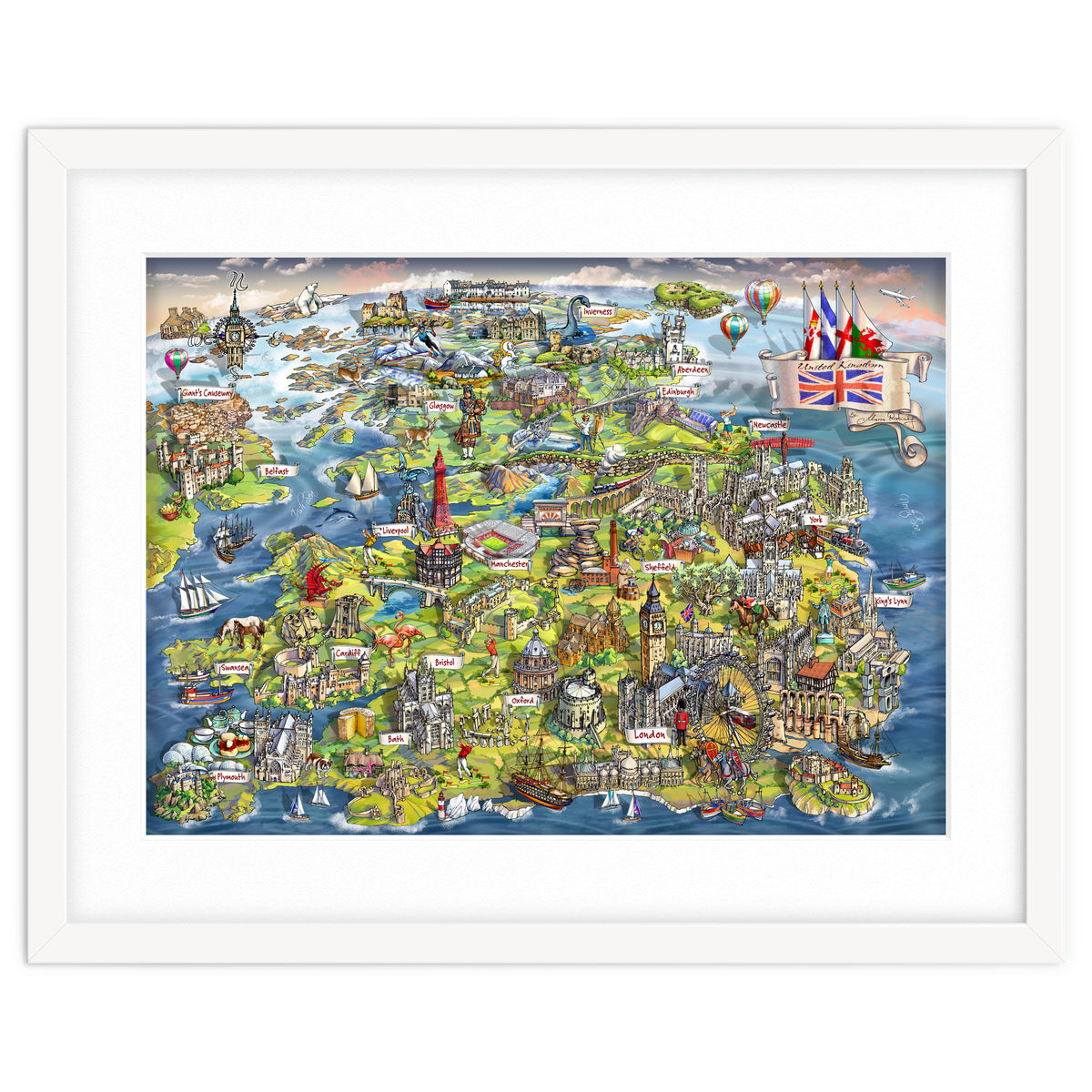 Illustrated Map Of The United Kingdom