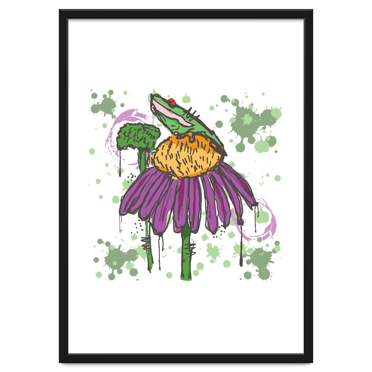 Frog On Flower sketch