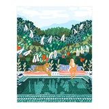 Chilling by the pool with my leopard Tropical Jungle Nature Wildlife Bohemian Morocco Travel (Print Only) thumbnail