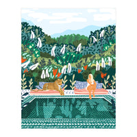 Chilling by the pool with my leopard Tropical Jungle Nature Wildlife Bohemian Morocco Travel (Print Only)