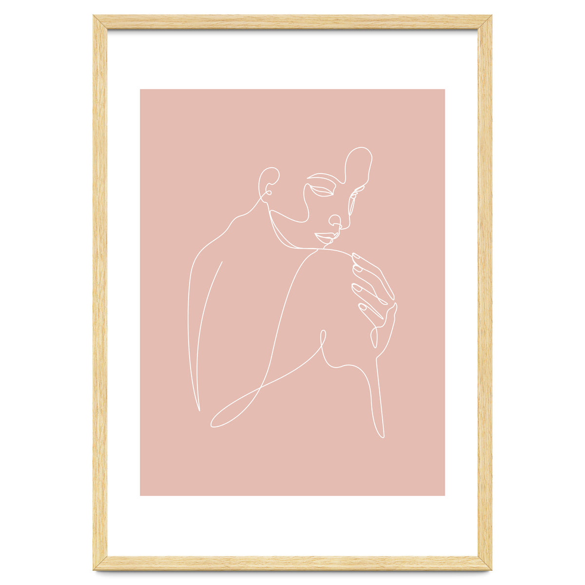 Sleep woman line pink