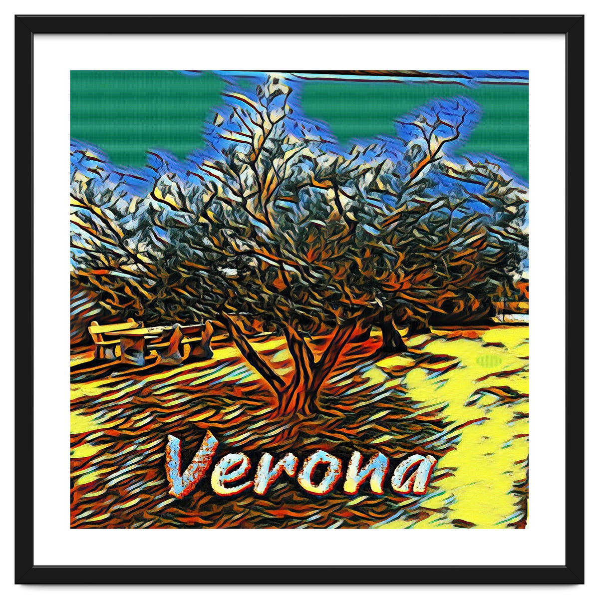 Colorful Olive tree in Verona, Italy.