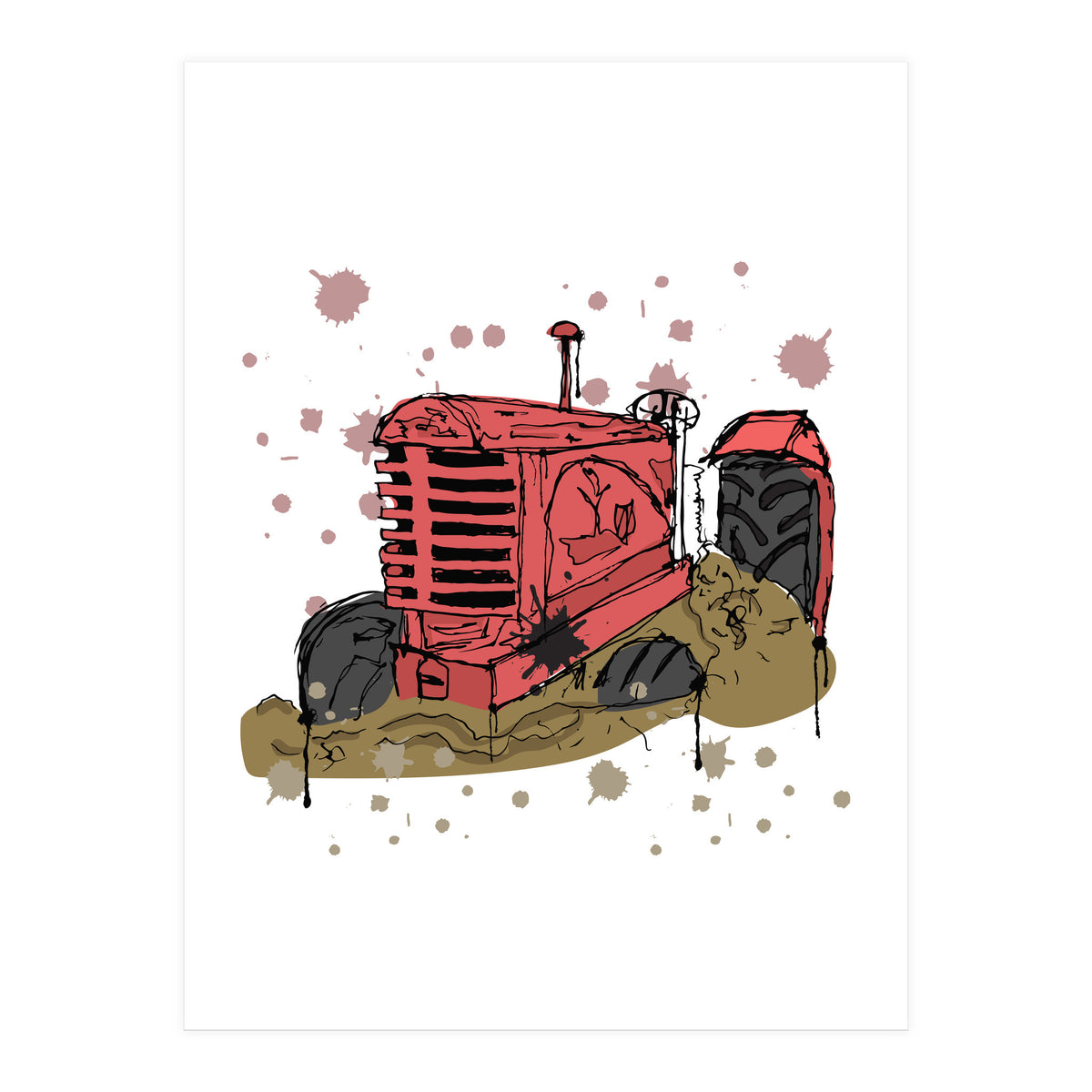 Abandoned tractor sketch (Print Only)