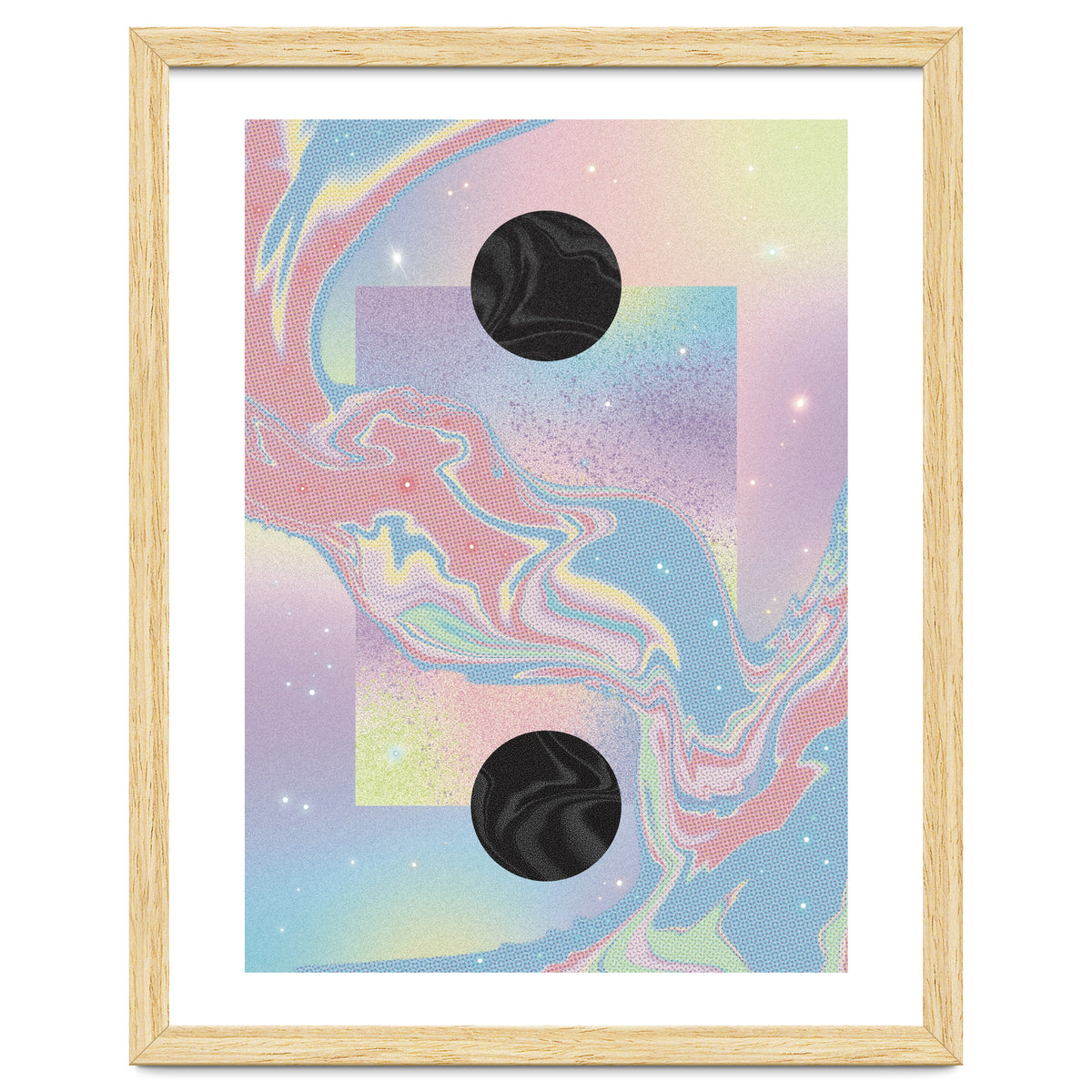 Pink Pastel Space Planet Yin Yang