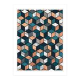 Copper, Marble and Concrete Cubes with Blue (Print Only) thumbnail