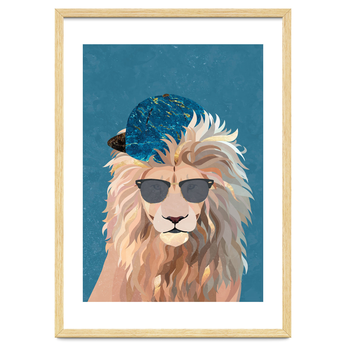 Skater Lion Portrait Blue