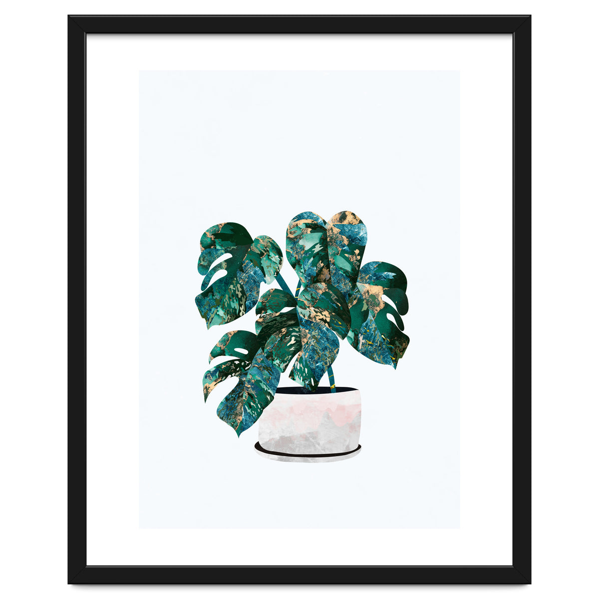 Swiss Cheese Monstera Plant Gold and Green