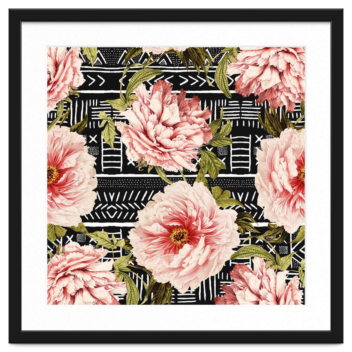 Flowering pink on drawn lines