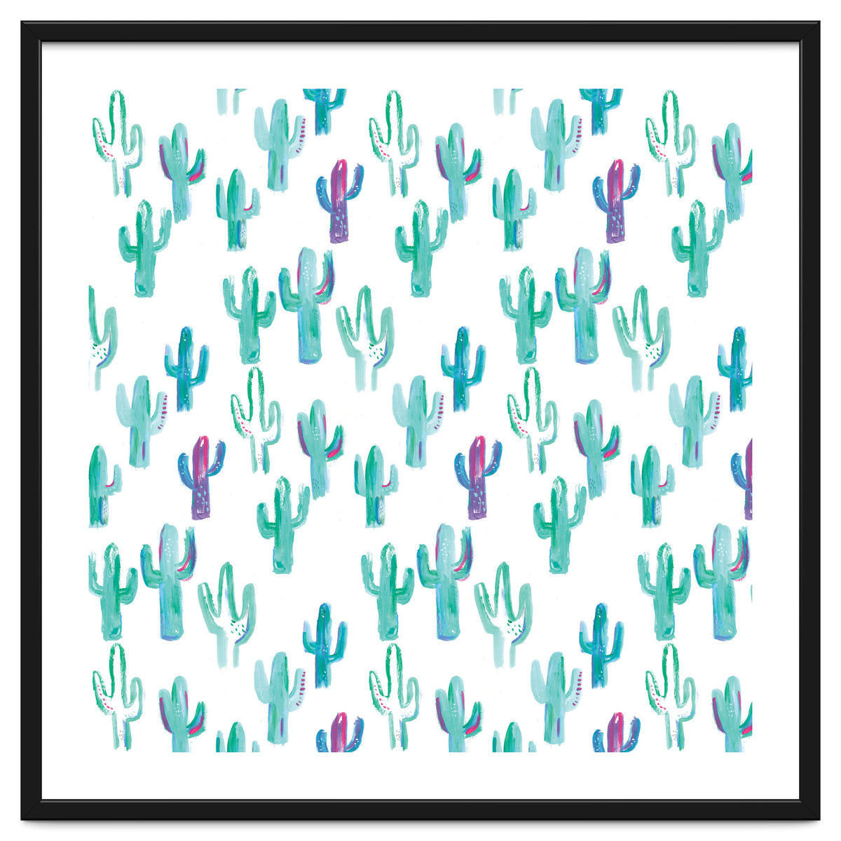 All Over Painted Cacti Mint And Pink