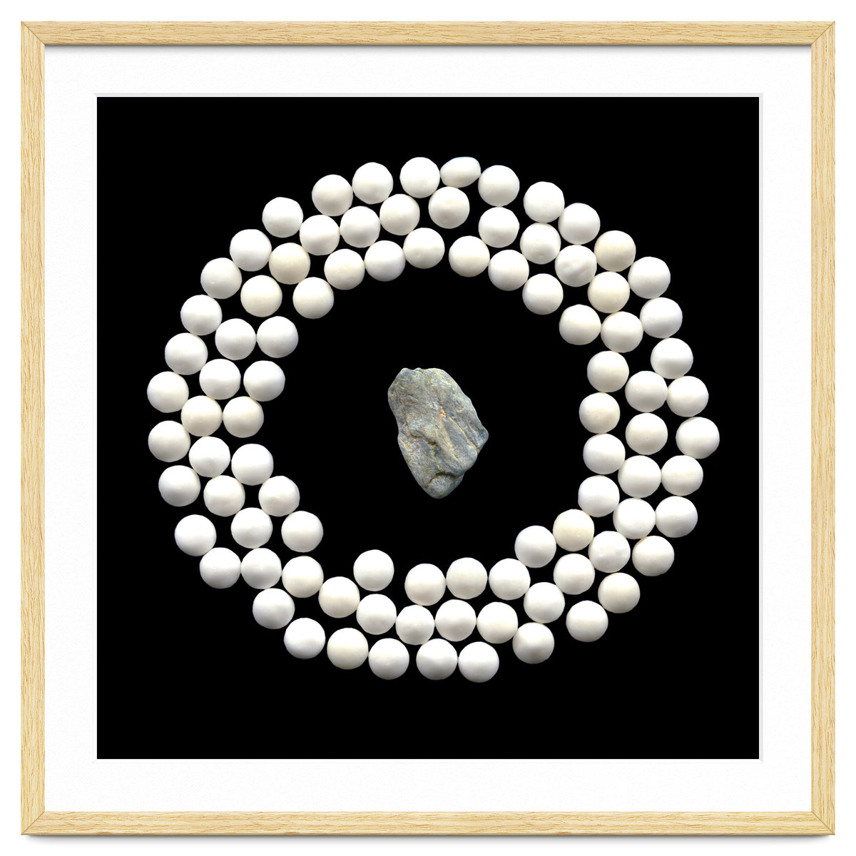 White pearls and stone