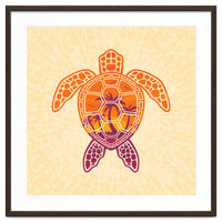 Tropical Sunset Sea Turtle Design