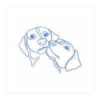 One Line Art Dogs Couple  (Print Only)