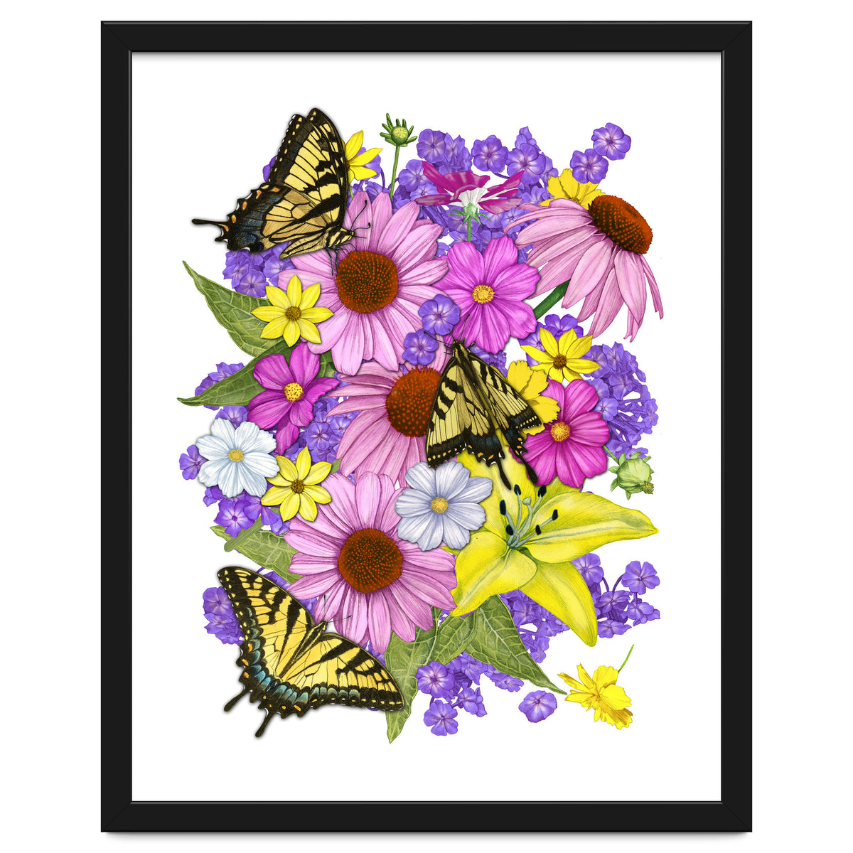 Corn Flowers and Swallowtails