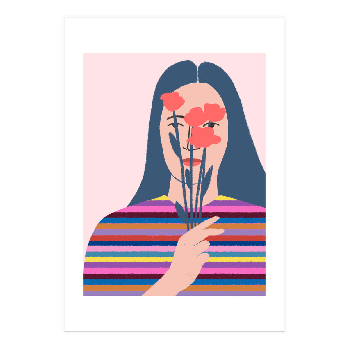 Girl With Flowers (Print Only)
