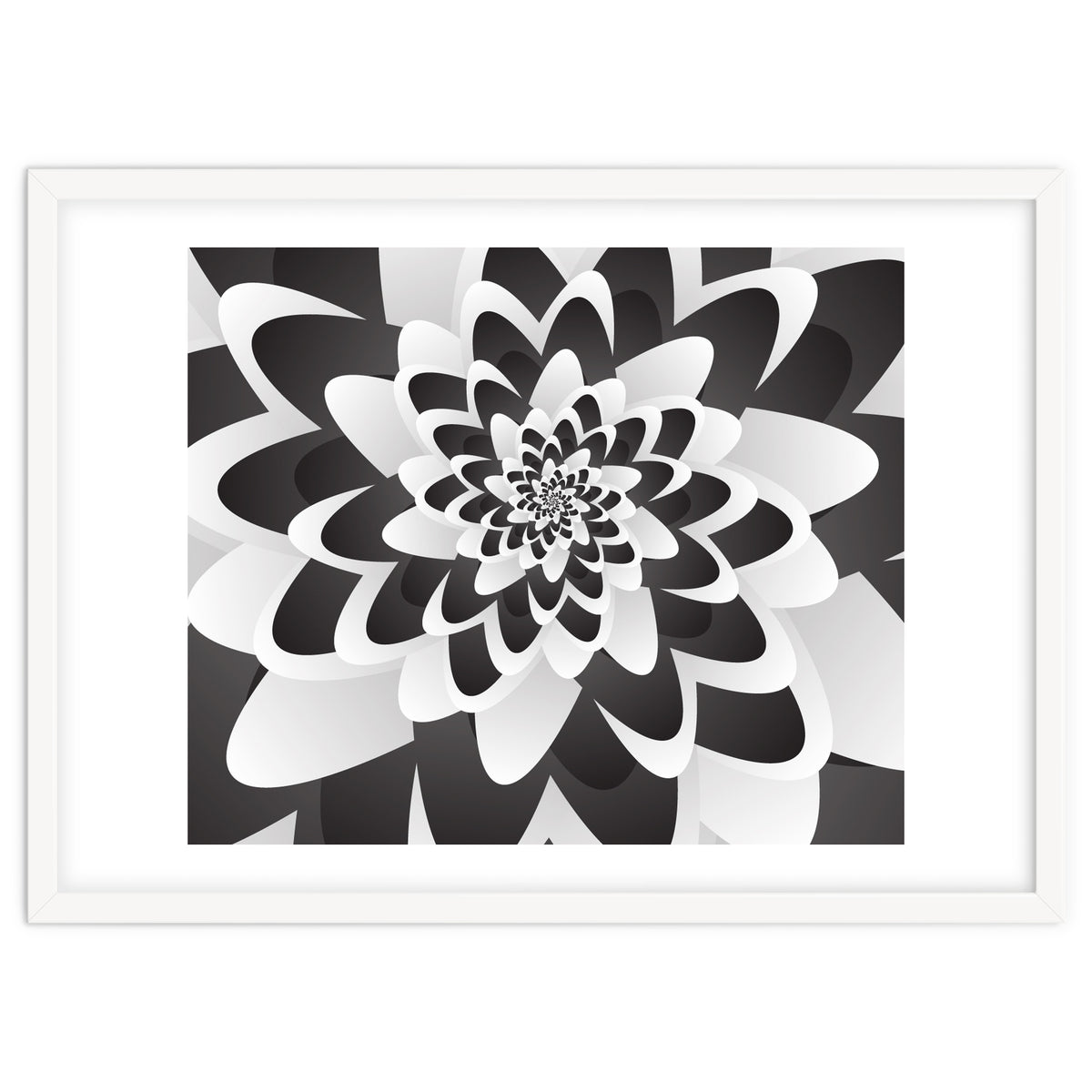 Mono Chrome Flower Spiral