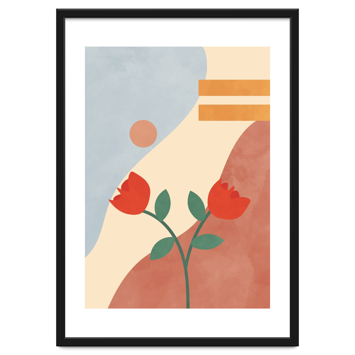 Rose Flower Abstract Botanical Modern