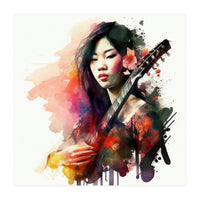 Watercolor Musician Woman #1 (Print Only)